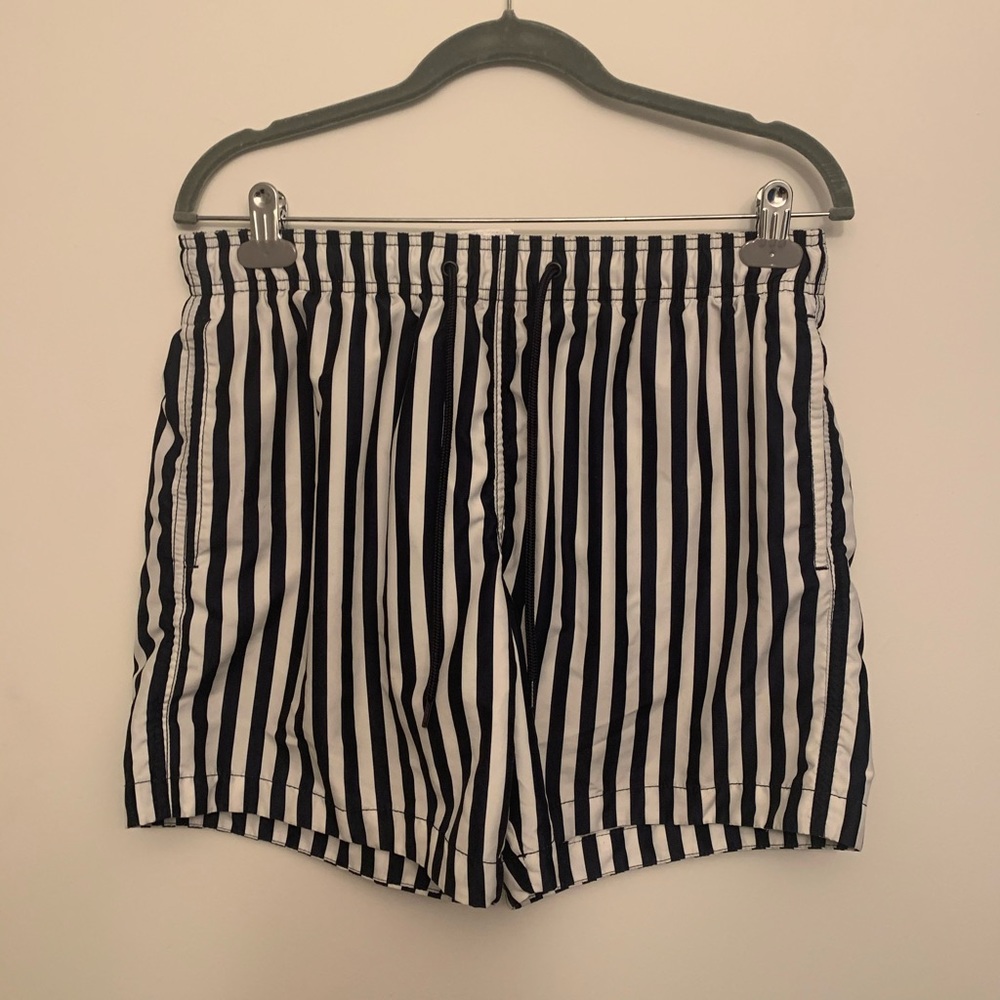 H&M Man Swim Trunks White/Navy - Size M